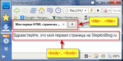 Основы HTML для начинающих – «Моя первая страничка на HTML»